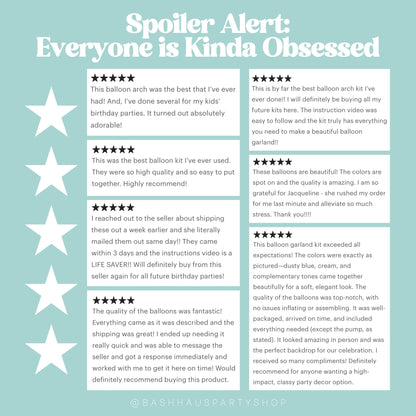 Customer reviews of our DIY balloon garland kits