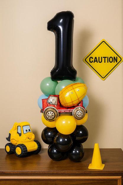 Construction Balloon Tower DIY Kit Party Garland Arch Boys 1st Birthday Truck Theme Decorations