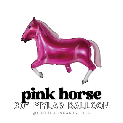 Pink Horse Foil Balloon Party Balloon Cowgirl Western Pony Farm Birthday Rodeo Baby Shower