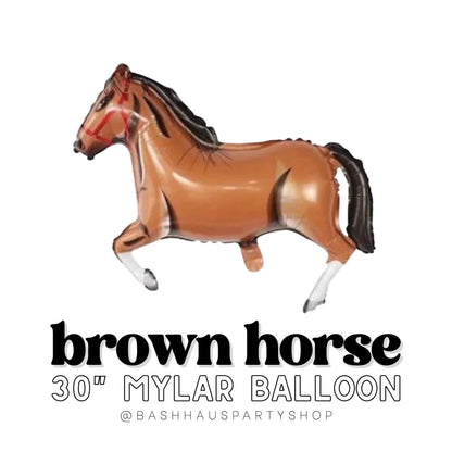 DIY Party Balloons Brown Horse Foil Western Rodeo Cowboy Cowgirl Birthday Baby Shower Two Wild First Rodeo Barn Farm Rus