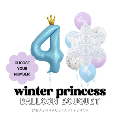 DIY Party Balloons Snowflake Bouquet Winter Wonderland Frozen Theme Holiday Birthday Baby Shower Onederland Silver Blue 