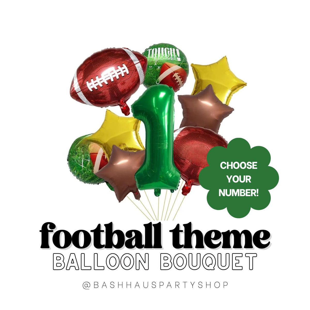 DIY Party Balloons Football Bouquet Touchdown Game Day Super Bowl Birthday Tailgate Team Colors Trophy Stars MVP Kids Bo