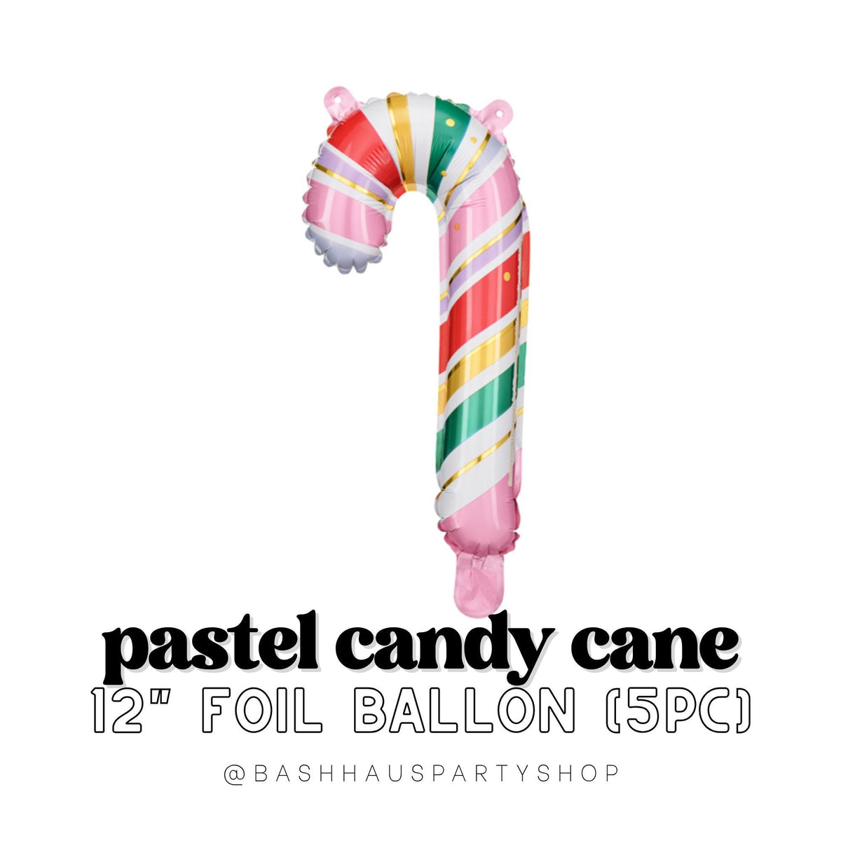 Pastel Candy Cane Foil DIY Party Balloons Christmas Centerpiece Baby Shower Mint Pink Lavender Rose Gold Metallic Festiv