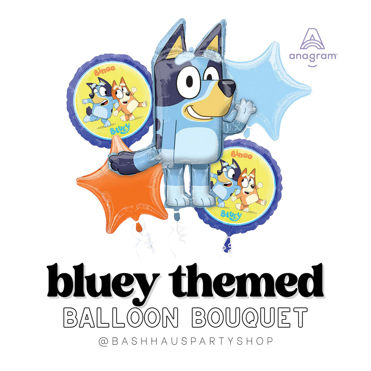 Licensed Bluey Bouquet DIY Party Balloons Birthday Puppy Theme Kids TV Show Centerpiece Photo Booth Decor Nursery Gift T