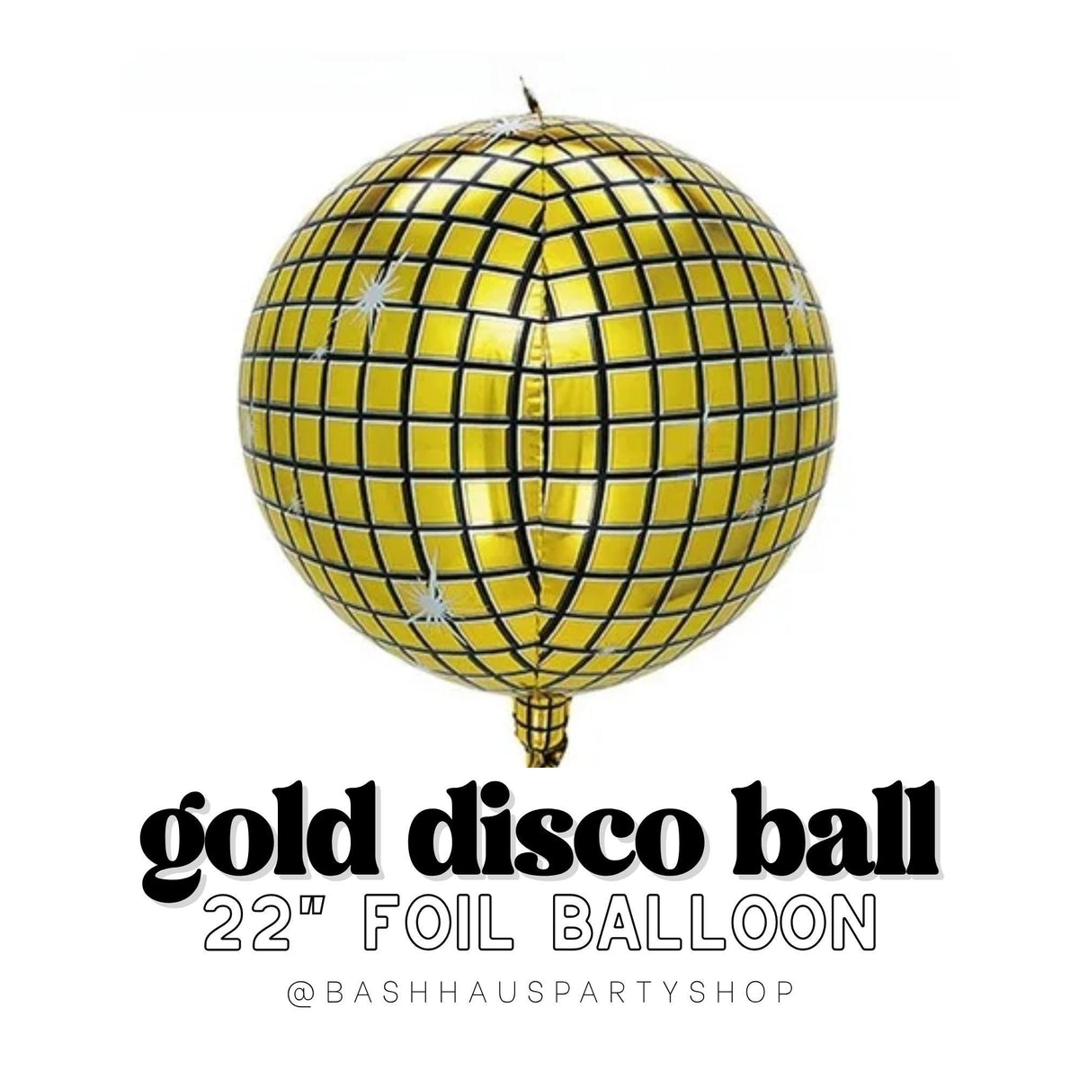 Gold Disco Ball Foil Balloon 22 Inch Disco Party Decor Birthday Bachelorette Glam Dance Party Retro 70s Groovy New Years