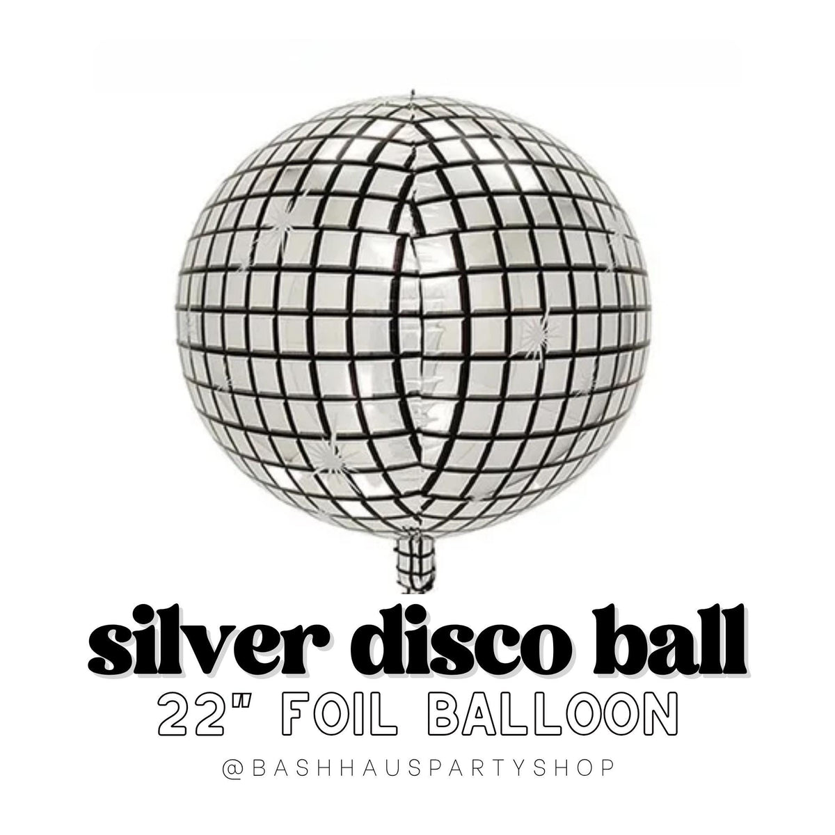 Silver Disco Ball Foil Balloon 22 Inch Mirror Ball Disco Party Decor Bachelorette New Years Eve Dance Party Retro 70s Ph