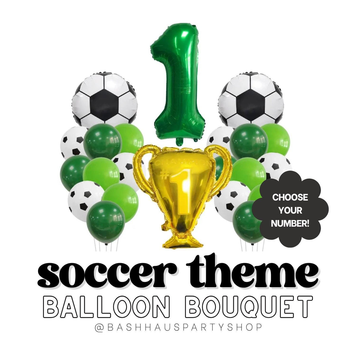 DIY Party Balloons Soccer Trophy Bouquet Goal Champion Birthday Decorations Sports Theme Kids Boys Girls Team World Cup 