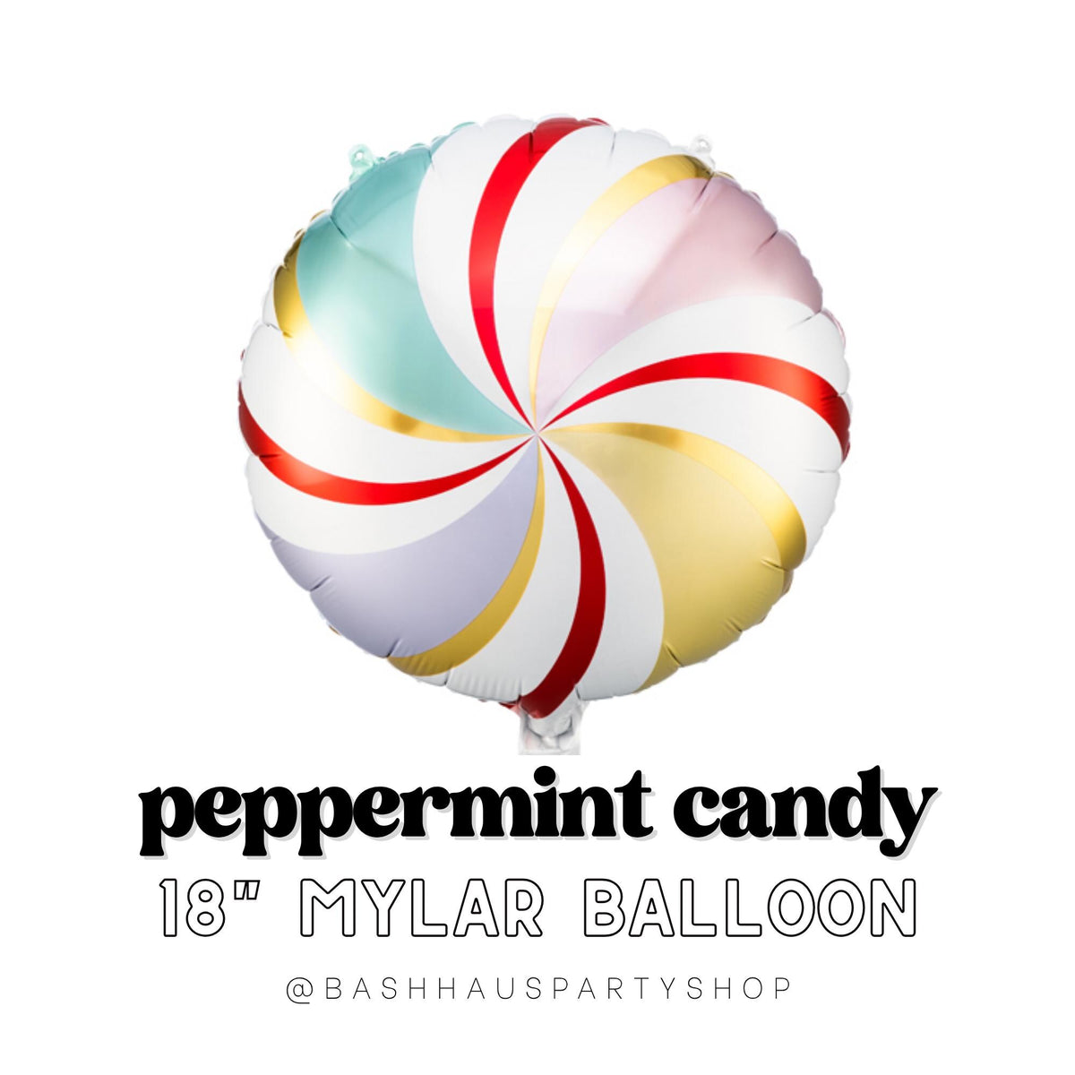 Peppermint Candy Foil DIY Party Balloons Mint Red Swirl Christmas Holiday Table Centerpiece Photo Booth Prop Dessert Tab