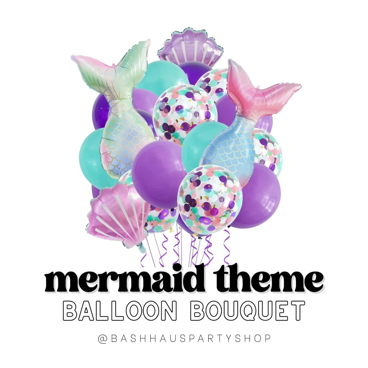 Mermaid Balloon Bouquet DIY Kit Party Balloon Garland Arch Under Sea Birthday Decorations Pastel Ocean Shell Tail Theme 