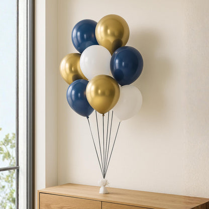 Hanukkah Balloon Bouquet Garland DIY Kit Party Arch Navy Gold White Menorah Foil Starburst Dreidel Festival Of Light Lat