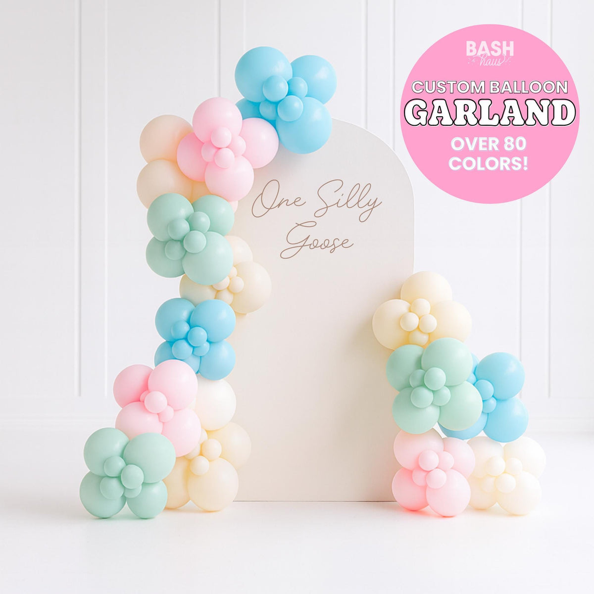 Goose Balloon Garland One Silly DIY Kit Party Arch Gender Reveal Baby Shower Birthday Backdrop Pink Blue Decor