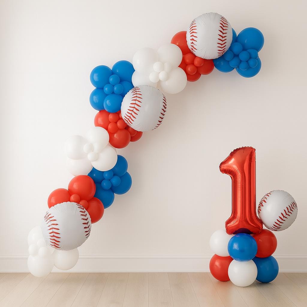 Rookie of the Year Balloon Garland Kit, First Birthday Decor, Baseball Party Supplies, DIY Sports Theme Decor