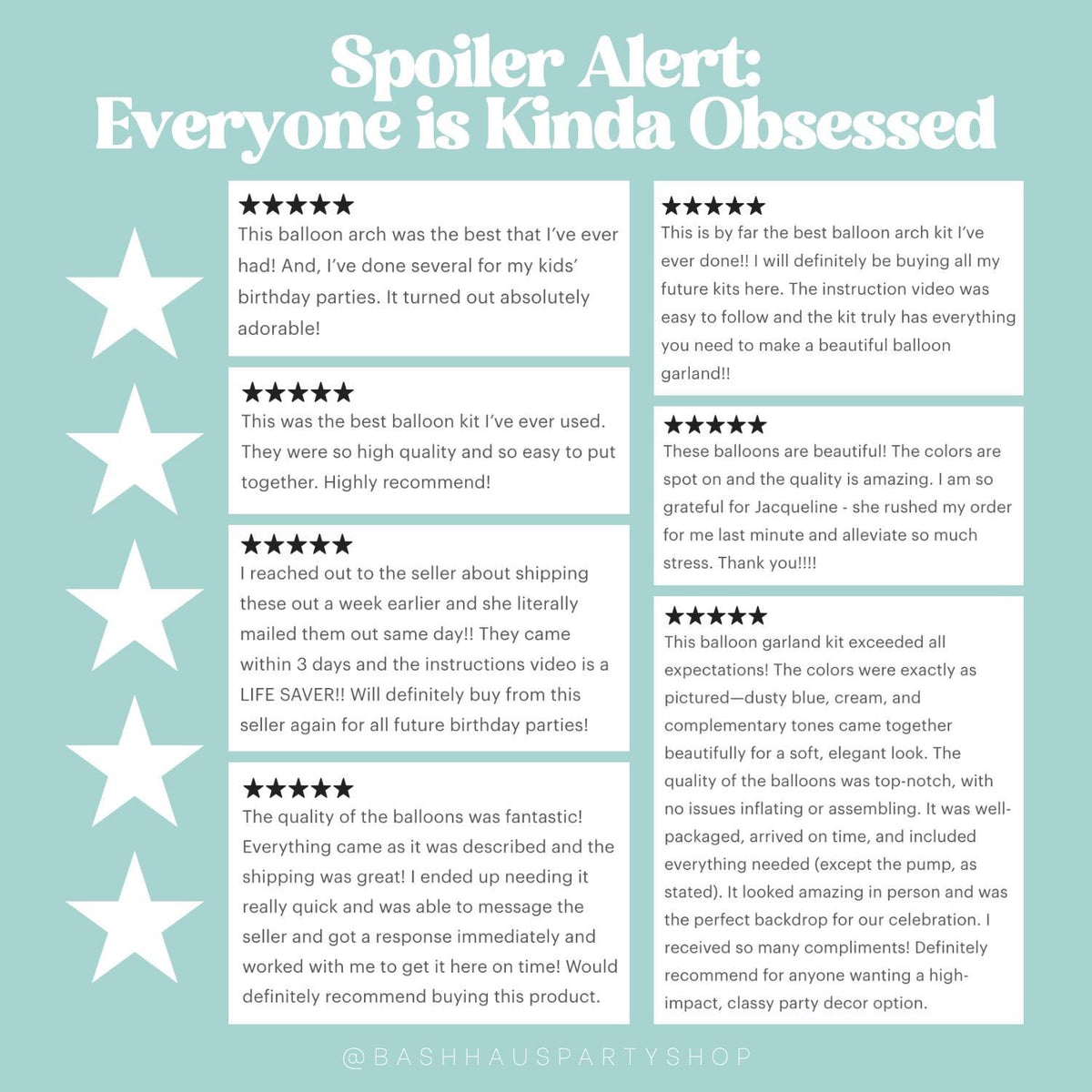 Customer reviews of our DIY balloon garland kits