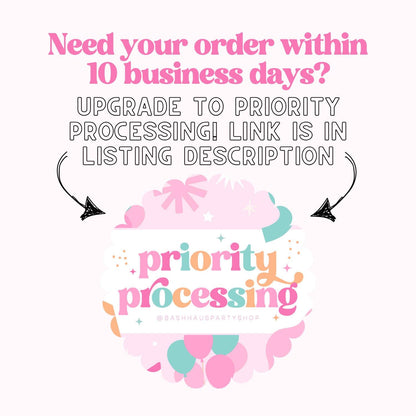 Priority Processing add-on: your order ships within 1 business day