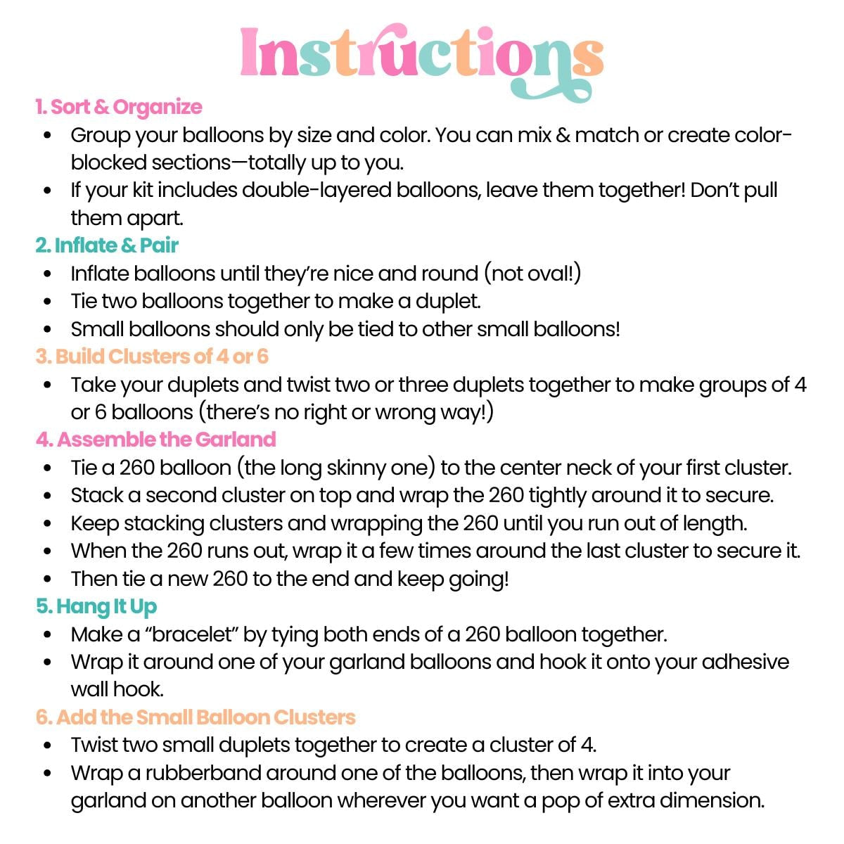 Step-by-step instructions for building your DIY balloon garland