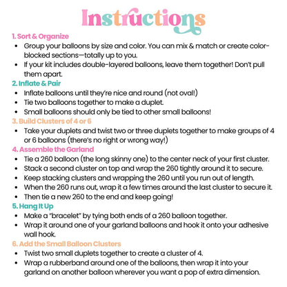Step-by-step instructions for building your DIY balloon garland