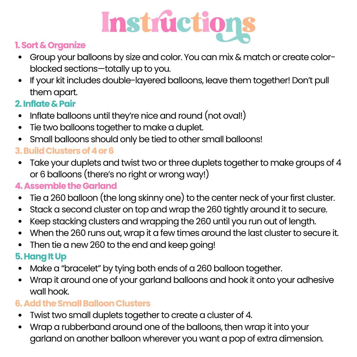 Step-by-step instructions for building your DIY balloon garland