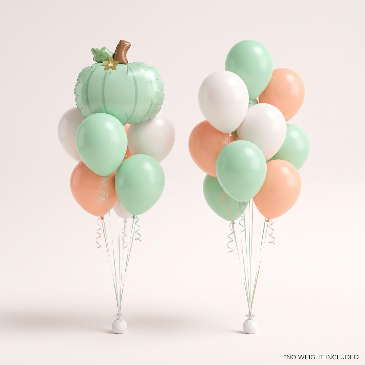 A Little Pumpkin Is On The Way foil balloon bouquet and latex-only balloon bouquet