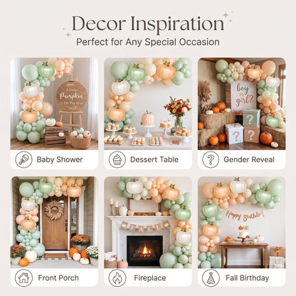 Six ways to style the A Little Pumpkin Is On The Way balloon garland