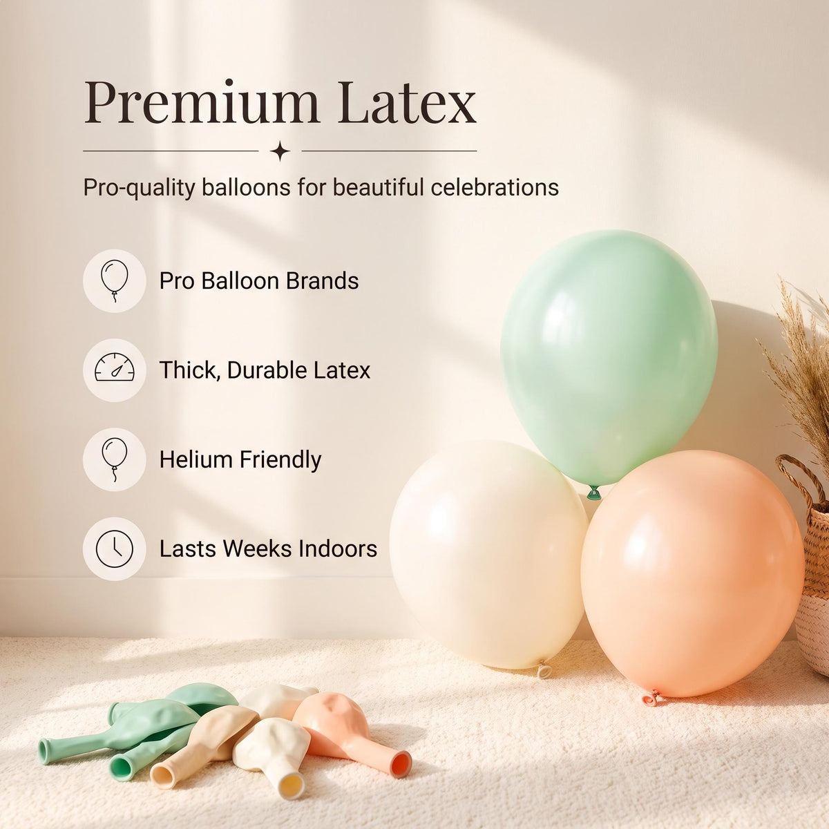 Premium latex balloons in the A Little Pumpkin Is On The Way kit colors