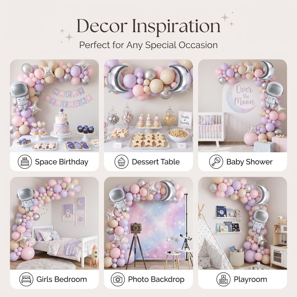 Six ways to style the Pink Space Astronaut balloon garland