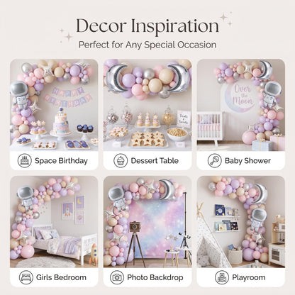 Six ways to style the Pink Space Astronaut balloon garland
