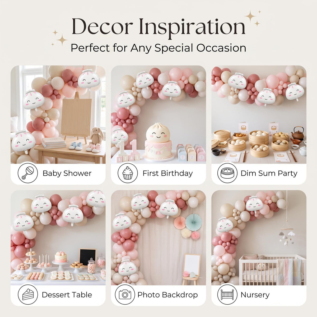 Six ways to style the Our Little Dumpling balloon garland