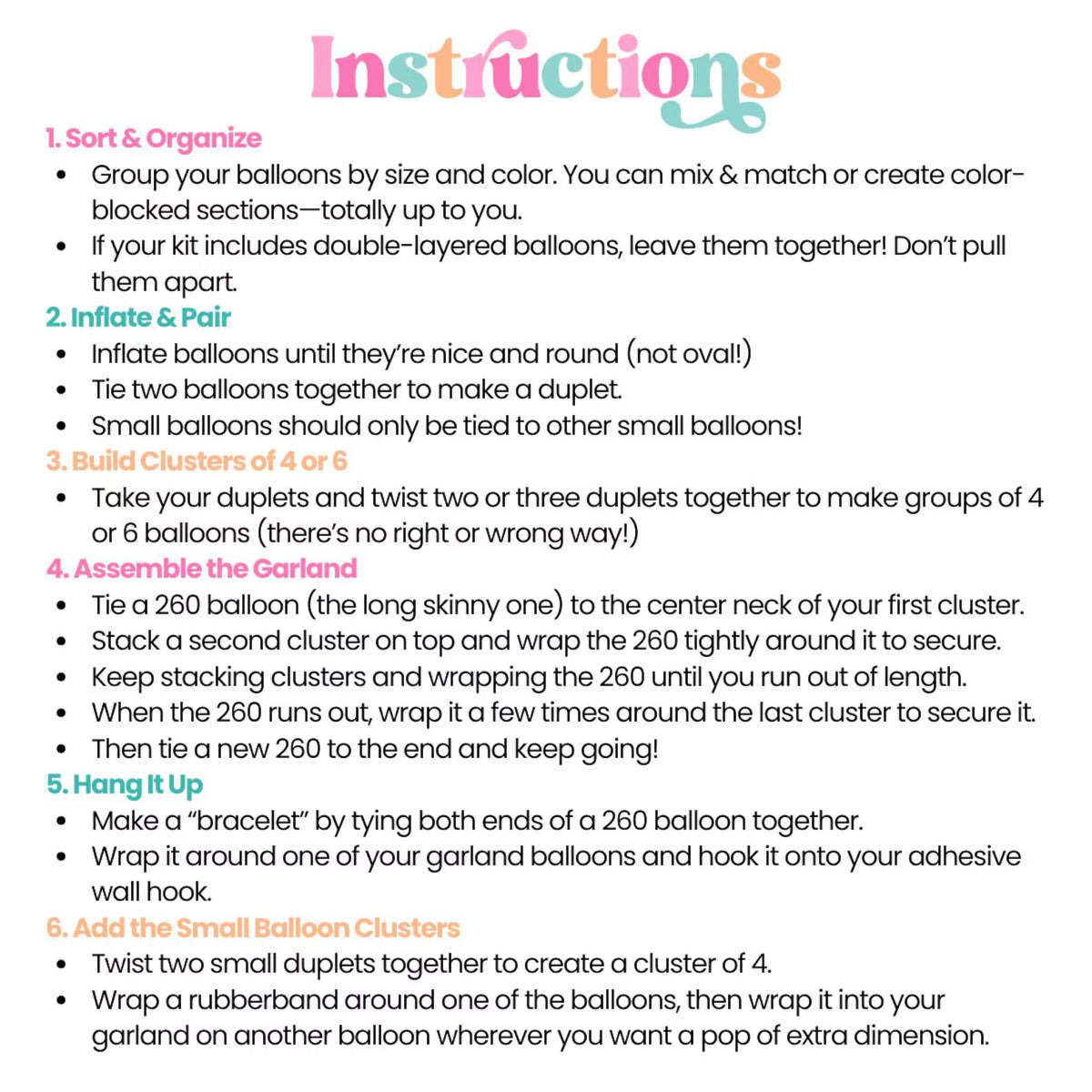 Step-by-step instructions for building your DIY balloon garland