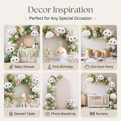 Six ways to style the Our Little Dumpling (Matcha Cream) balloon garland