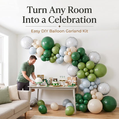 Hole In One (Golf) balloon garland party setup