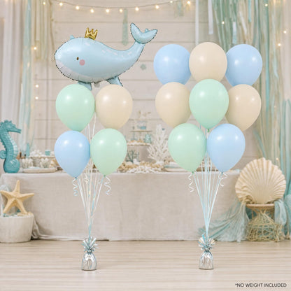 Sea You Soon (Blue) foil balloon bouquet and latex-only balloon bouquet
