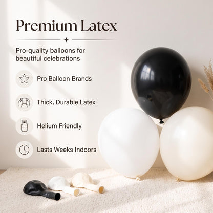 Premium latex balloons in the Skeleton Halloween kit colors