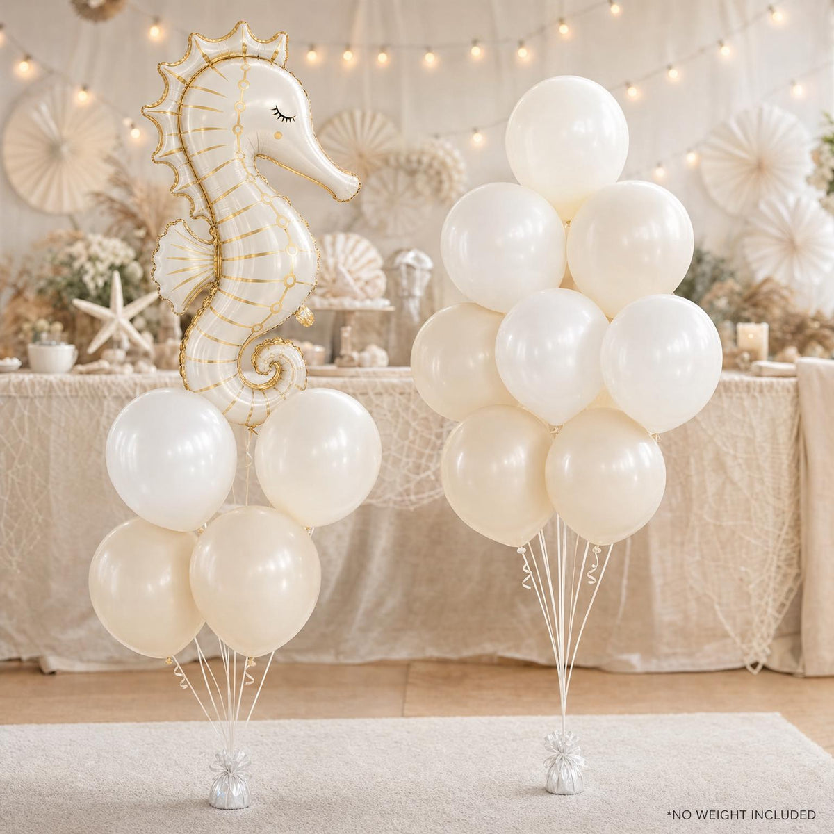 Sea You Soon (Neutral) foil balloon bouquet and latex-only balloon bouquet