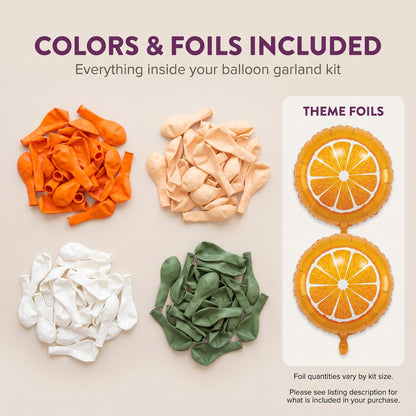 Latex colors and foil balloons included in the A Little Cutie On The Way balloon garland kit