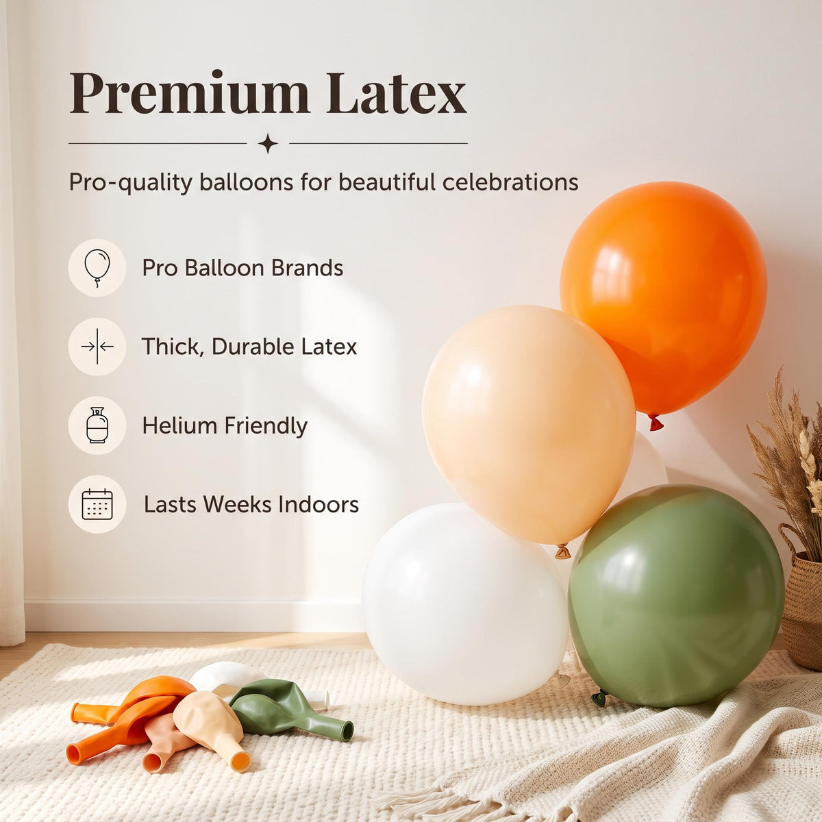 Premium latex balloons in the A Little Cutie On The Way kit colors