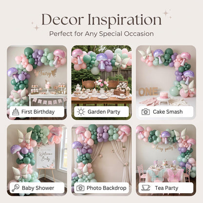 Six ways to style the Fairy First Birthday (Wildflower) balloon garland