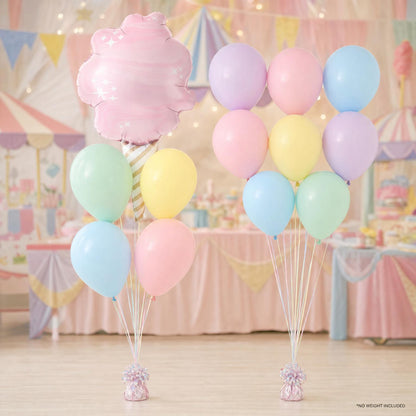 Pastel Circus foil balloon bouquet and latex-only balloon bouquet
