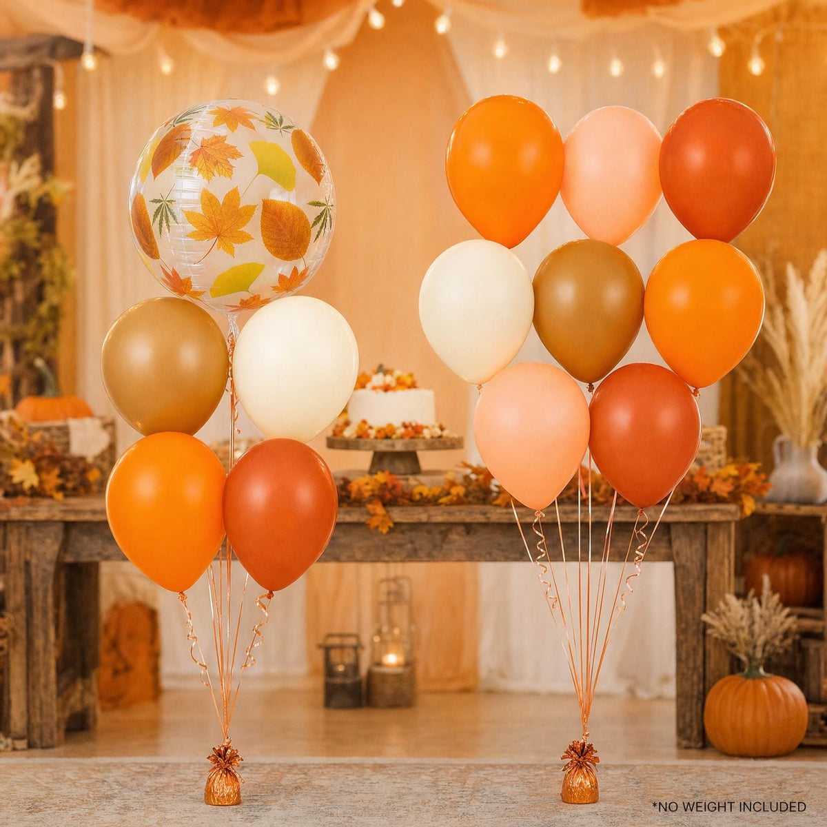 A Little Pumpkin On The Way foil balloon bouquet and latex-only balloon bouquet