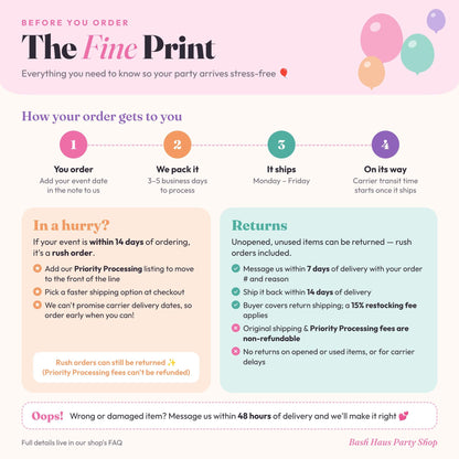 Shop policies - The Fine Print
