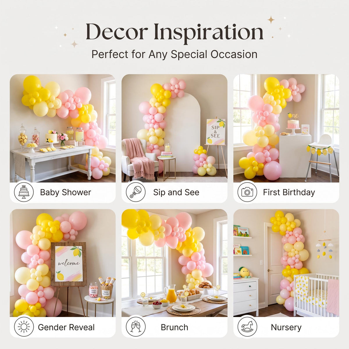 Six ways to style the A Little Lemon balloon garland