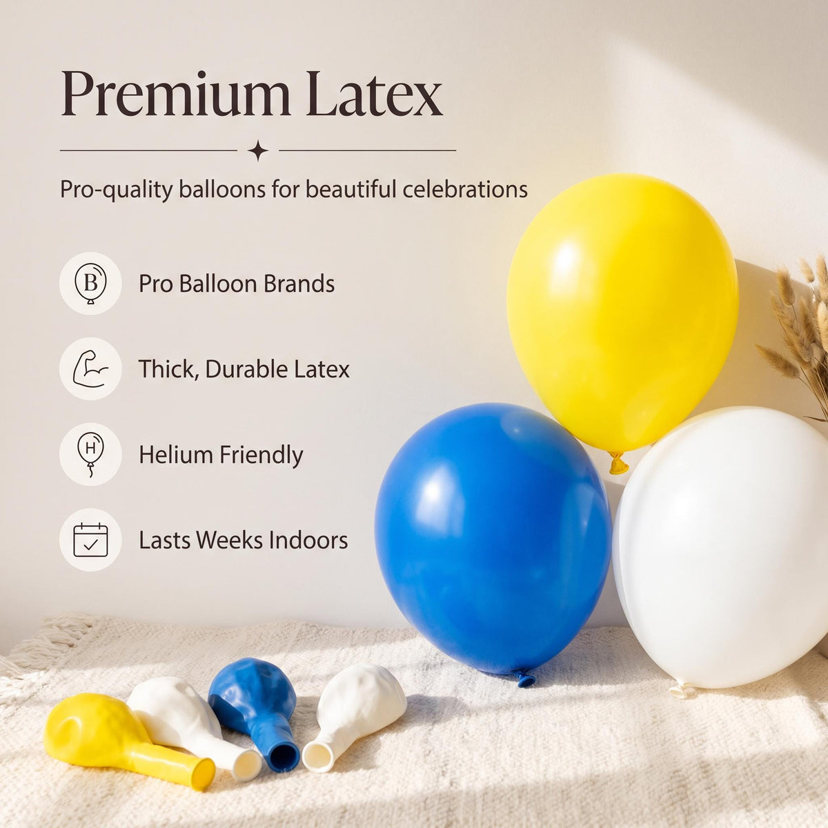 Premium latex balloons in the Amalfi Coast kit colors