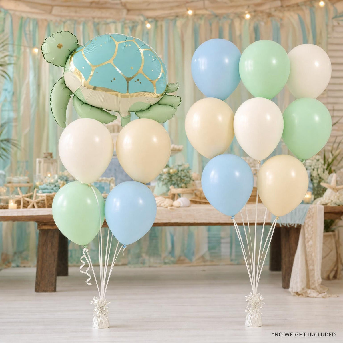 Sea You Soon (Turtle) foil balloon bouquet and latex-only balloon bouquet