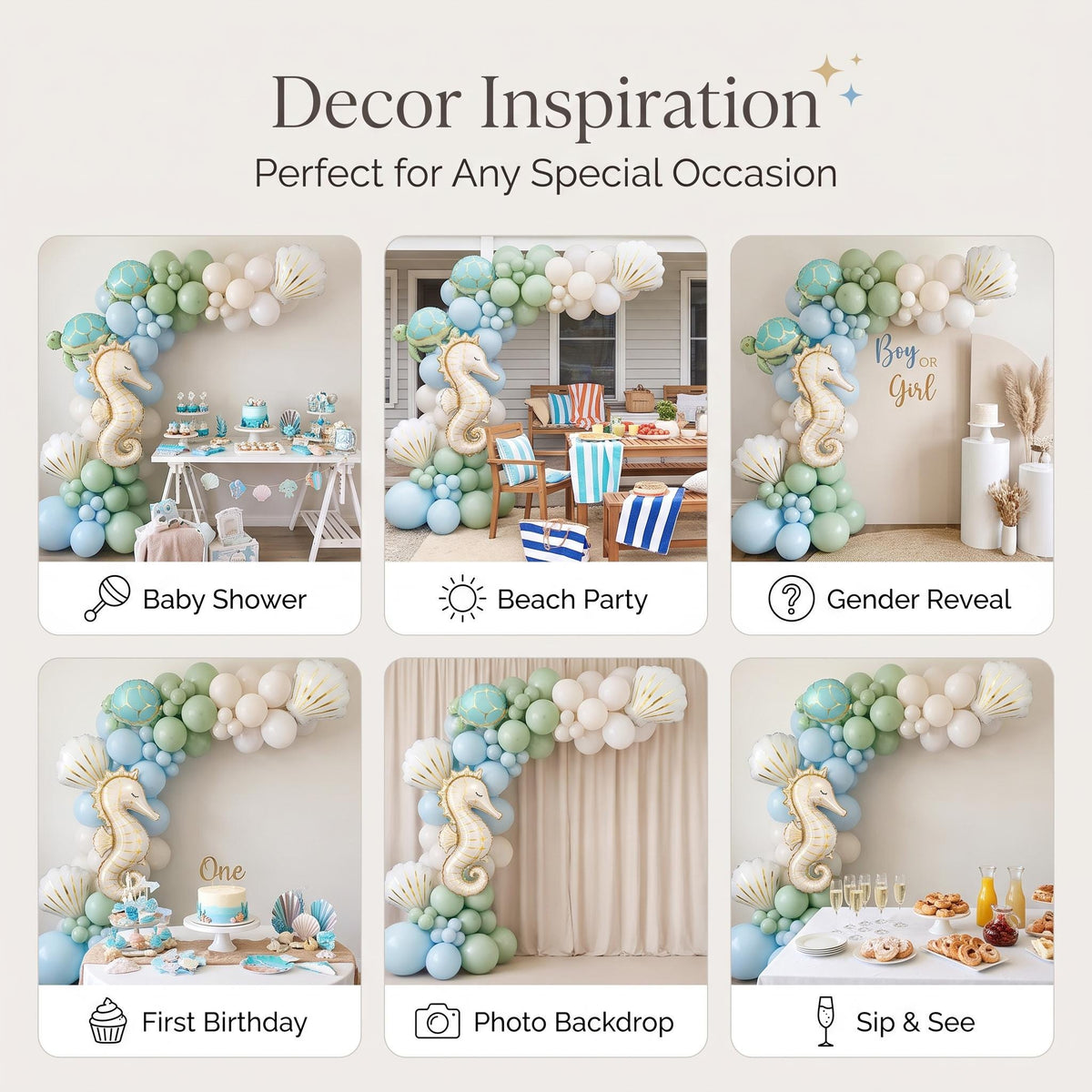 Six ways to style the Sea You Soon (Turtle) balloon garland