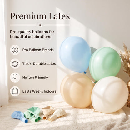 Premium latex balloons in the Sea You Soon (Turtle) kit colors
