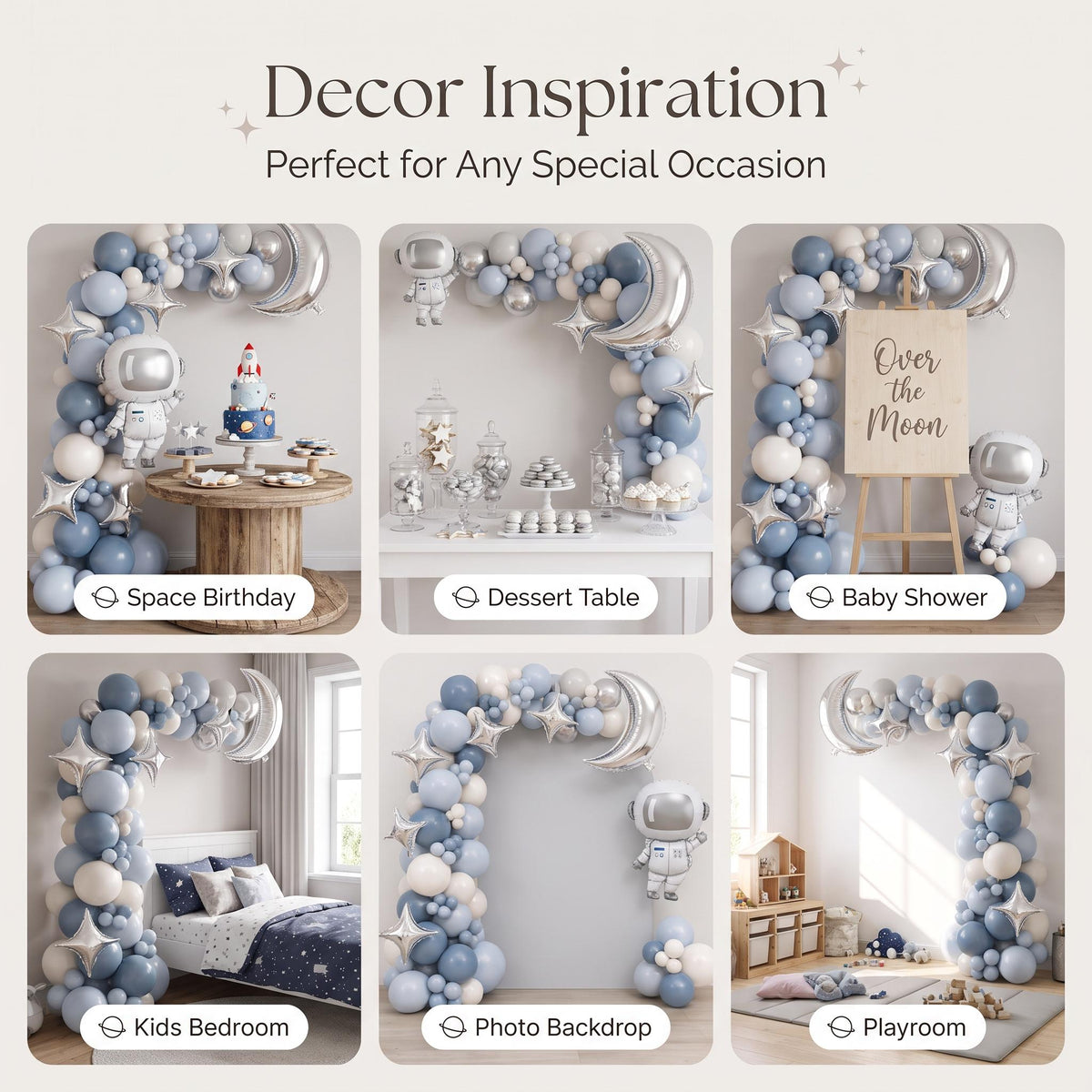 Six ways to style the Space Astronaut balloon garland