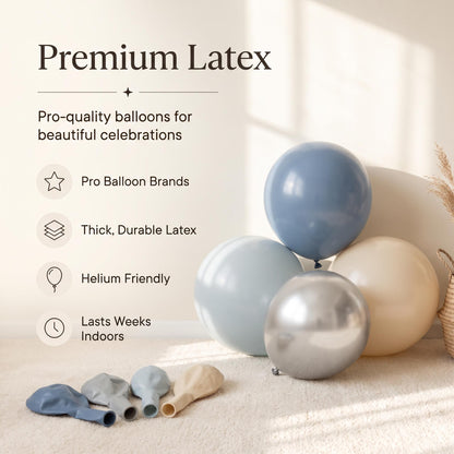 Premium latex balloons in the Space Astronaut kit colors