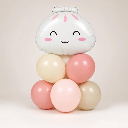 Our Little Dumpling balloon tower: 8 latex balloons topped with a Bao Dumpling foil