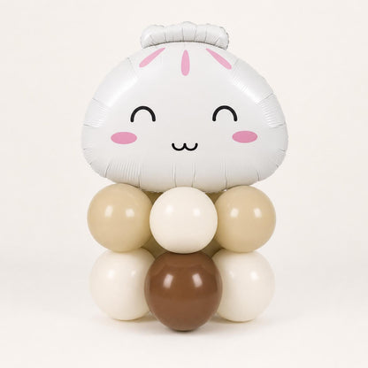 Our Little Dumpling (Neutral) balloon tower: 8 latex balloons topped with a Bao Dumpling foil