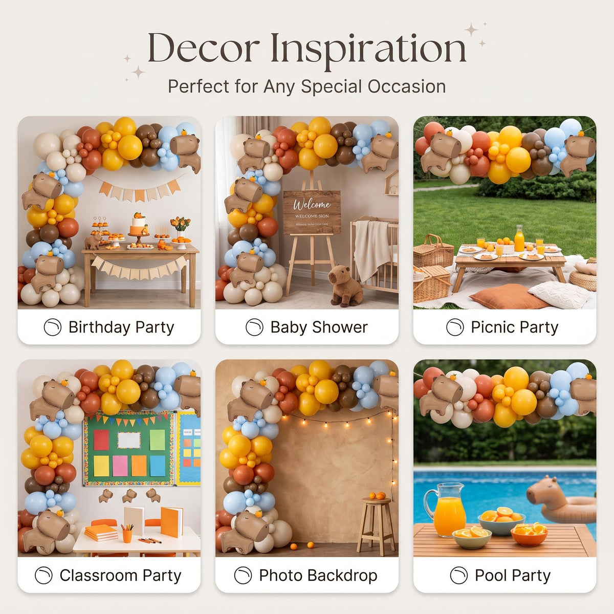 Six ways to style the Chill Capybara balloon garland