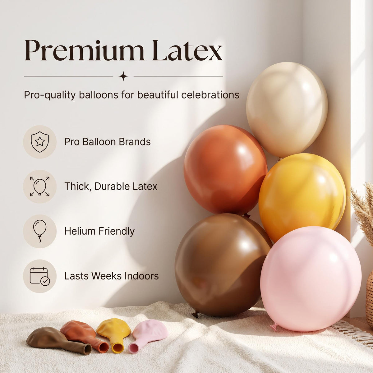 Premium latex balloons in the Chill Capybara (Pink Daisy) kit colors